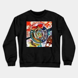 Abstract Colourful World Stamps Crewneck Sweatshirt